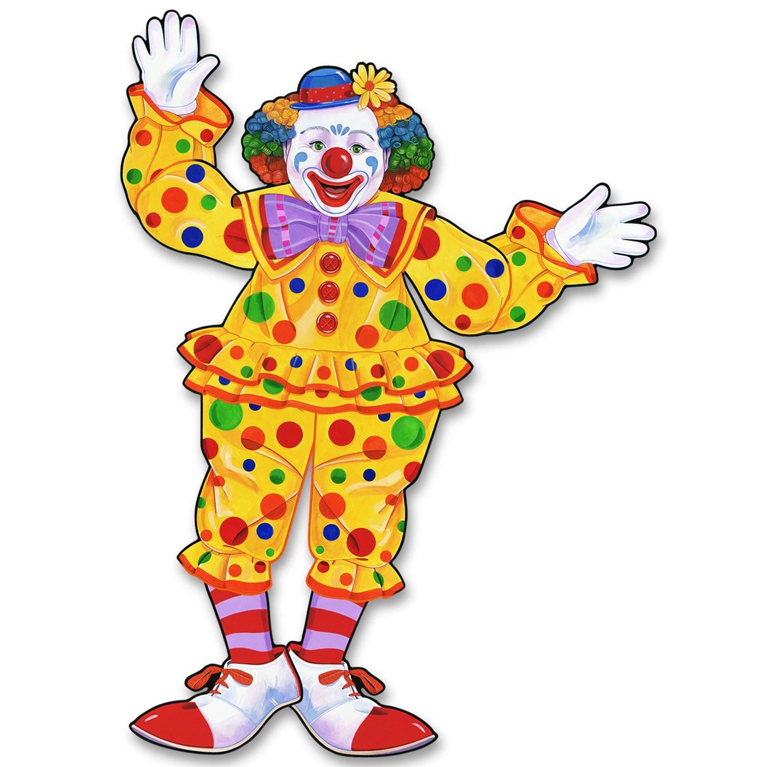 12 Pack Beistle Jointed Circus Clown Decorations - Colorful Hanging Clown Cutouts for Halloween, Birthday Parties & Carnival Themed Events