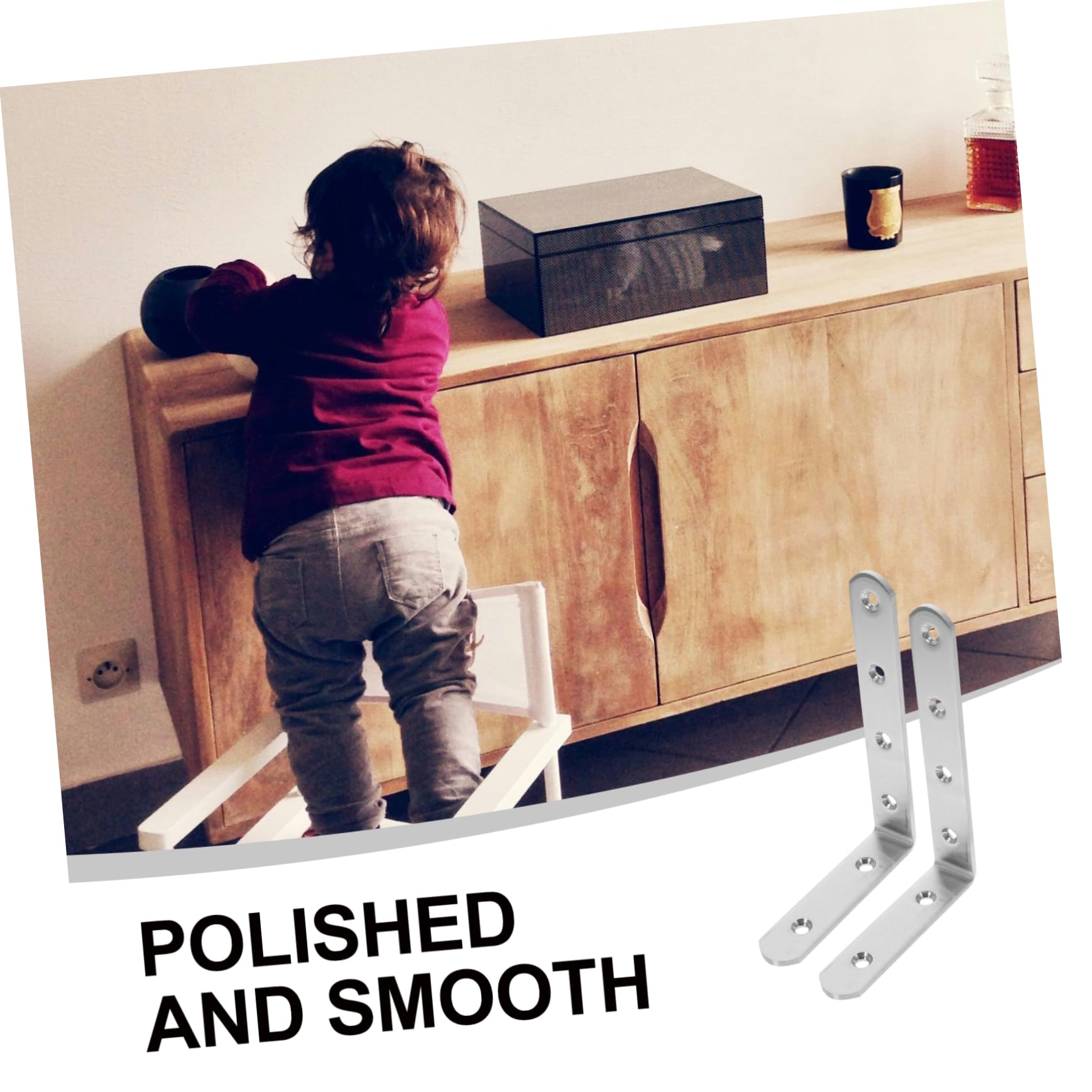 VICASKY 2-Pack Heavy Duty Furniture Wall Anchors Kit - 100x150mm, 4mm Thick for Bookcases, Cabinets & Shelves - Earthquake Proof & Child Safety Anti-Tip Straps for Home & Office Use