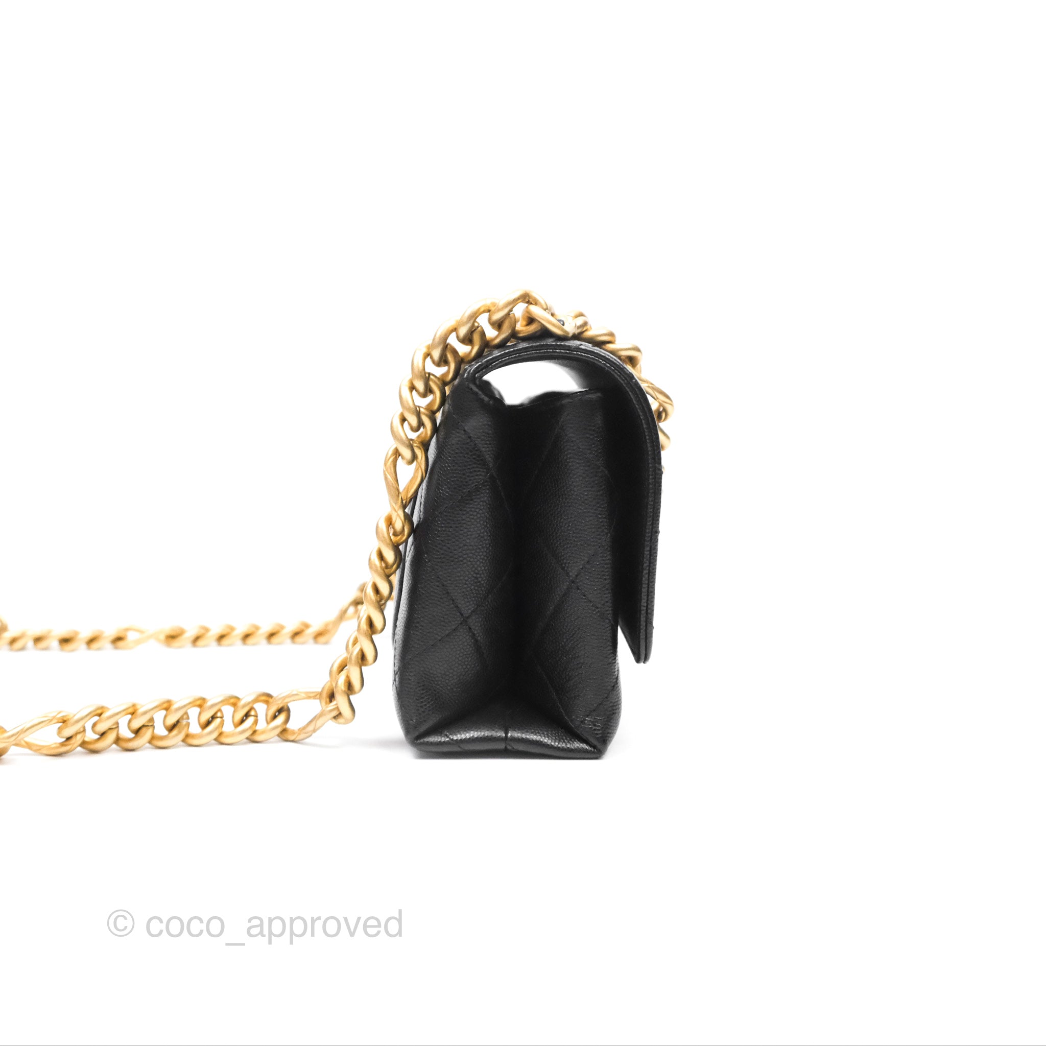 Chanel Quilted Caviar Leather Bracelet On Chain Flap Bag - Black with Aged Gold Hardware - Perfect for Evening Events, Parties & Luxury Fashion Accessories
