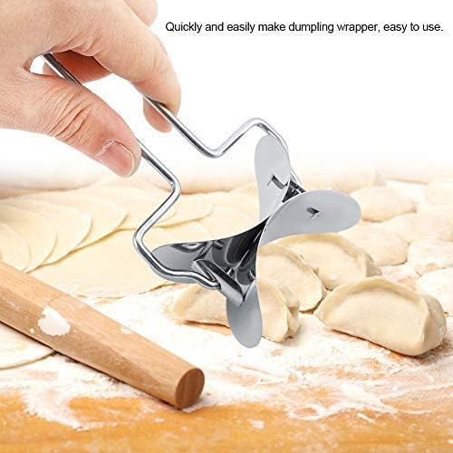 Stainless Steel Dumpling Maker Tool - Professional Dumpling Wrapper Cutter & Dough Roller for Perfect Homemade Dumplings, Ravioli, Wontons | Ideal for Asian Cooking, Family DIY Kitchen Activities & Restaurant Use