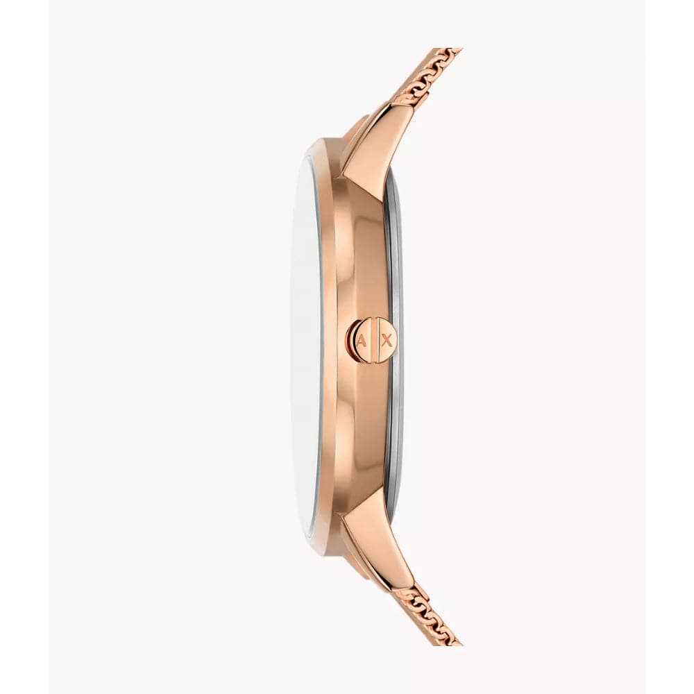 Armani Exchange AX5617 Rose Gold Milanese Strap Unisex Watch - Stylish Luxury Timepiece for Men & Women | Perfect for Office, Date Night & Formal Events