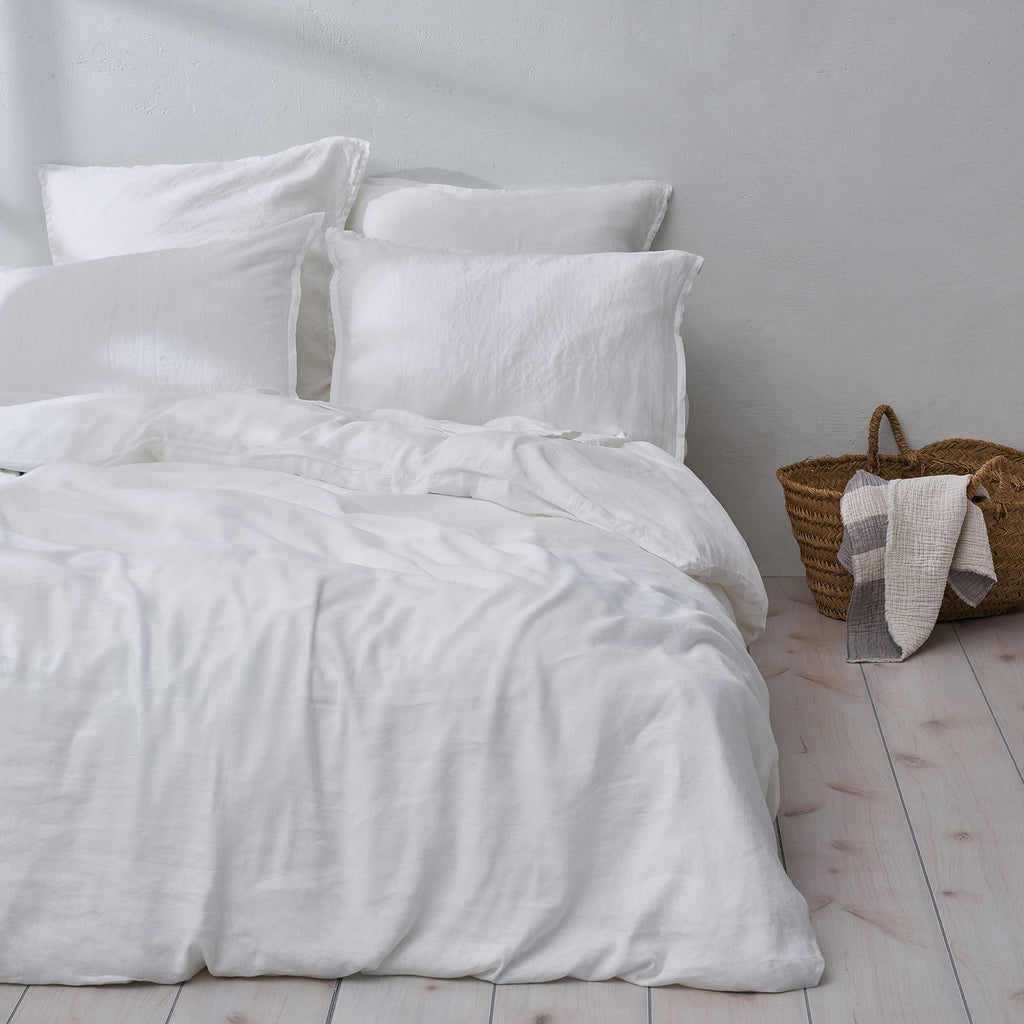 Kassatex Bamboo Duvet Cover King Size - Soft & Breathable White Duvet Cover Set - Perfect for Bedroom, Hotel & Guest Room