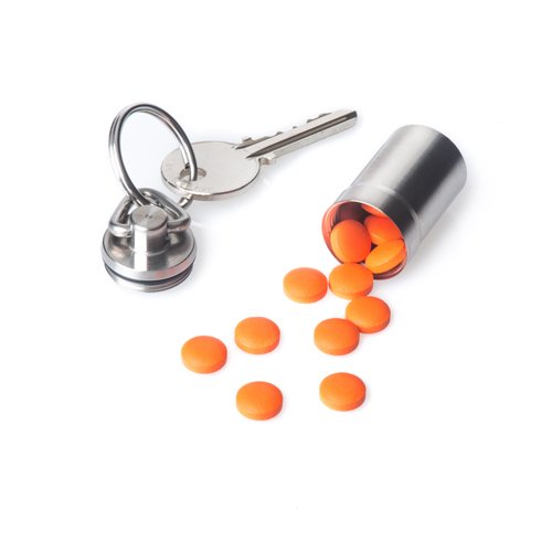 GUS Magnum Pill Fob - Premium Stainless Steel Keychain Pill Holder for Large Pills & Vitamins | Made in USA | Perfect for Travel, Work & Emergency Medication Storage