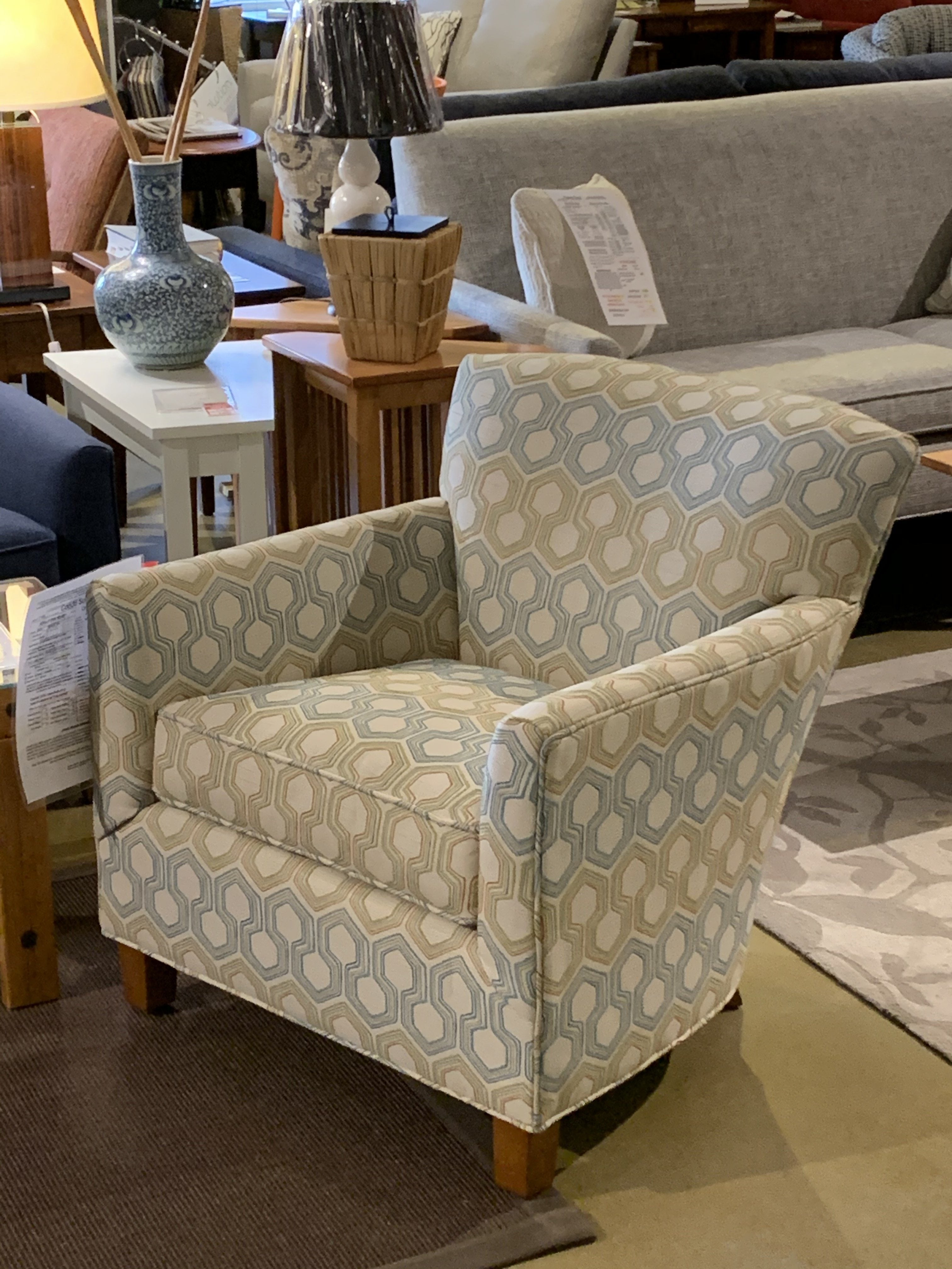 Michaela Chair - Modern Showroom Model with Comfortable Upholstery & Sturdy Frame - Perfect for Living Rooms, Offices & Waiting Areas