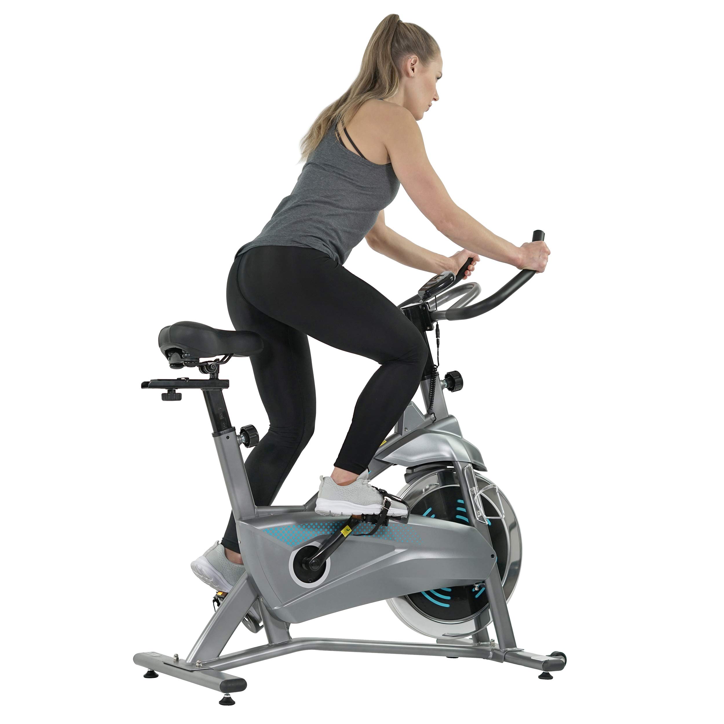EFITMENT Magnetic Resistance Indoor Cycling Bike - Belt Drive Stationary Exercise Bike with Digital Monitor, Heart Rate Pulse Grips, iPad Tablet Holder & Chrome Flywheel - Perfect for Home Gym, Cardio Workouts & Spin Classes