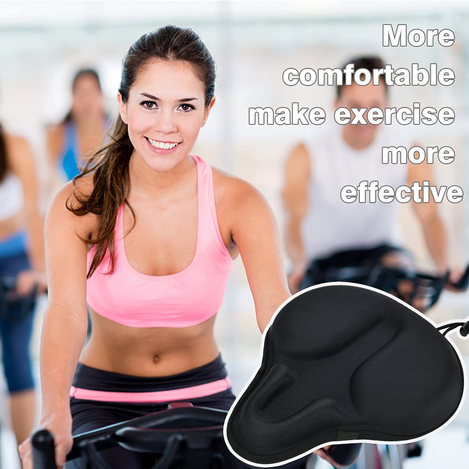 Premium Exercise Bike Seat Cushion - Extra Soft Gel Padding for Men & Women - Comfortable for Spin, Stationary, Cruiser & Peloton Bikes - Ideal for Indoor Cycling, Gym Workouts & Long Rides