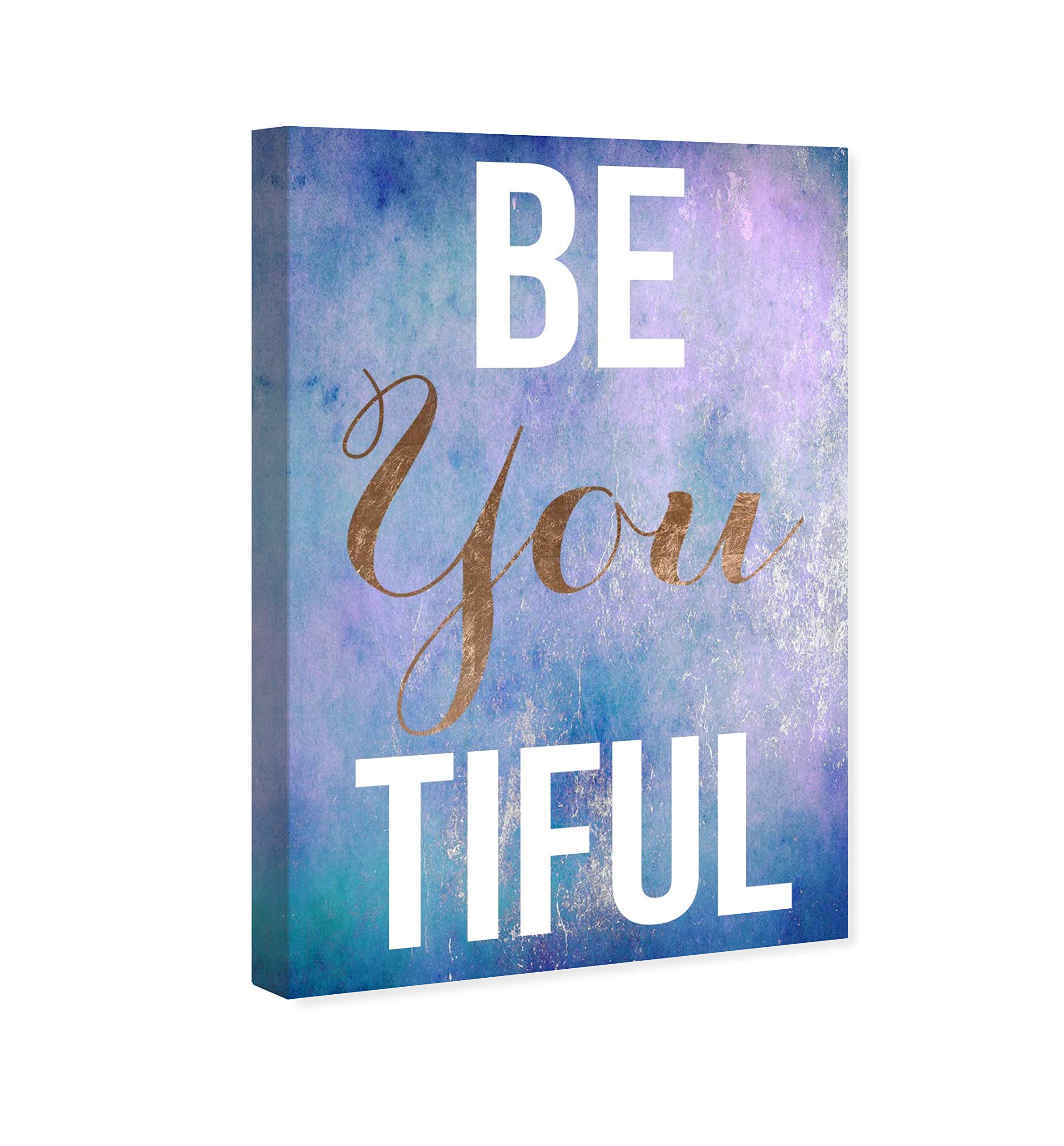 Oliver Gal Artist Co. 'Be You' Wall Art Canvas Print - Inspirational Typography & Quote Home Decor, 10x15 Inches, Blue & Purple - Perfect for Living Room, Bedroom & Office Decor