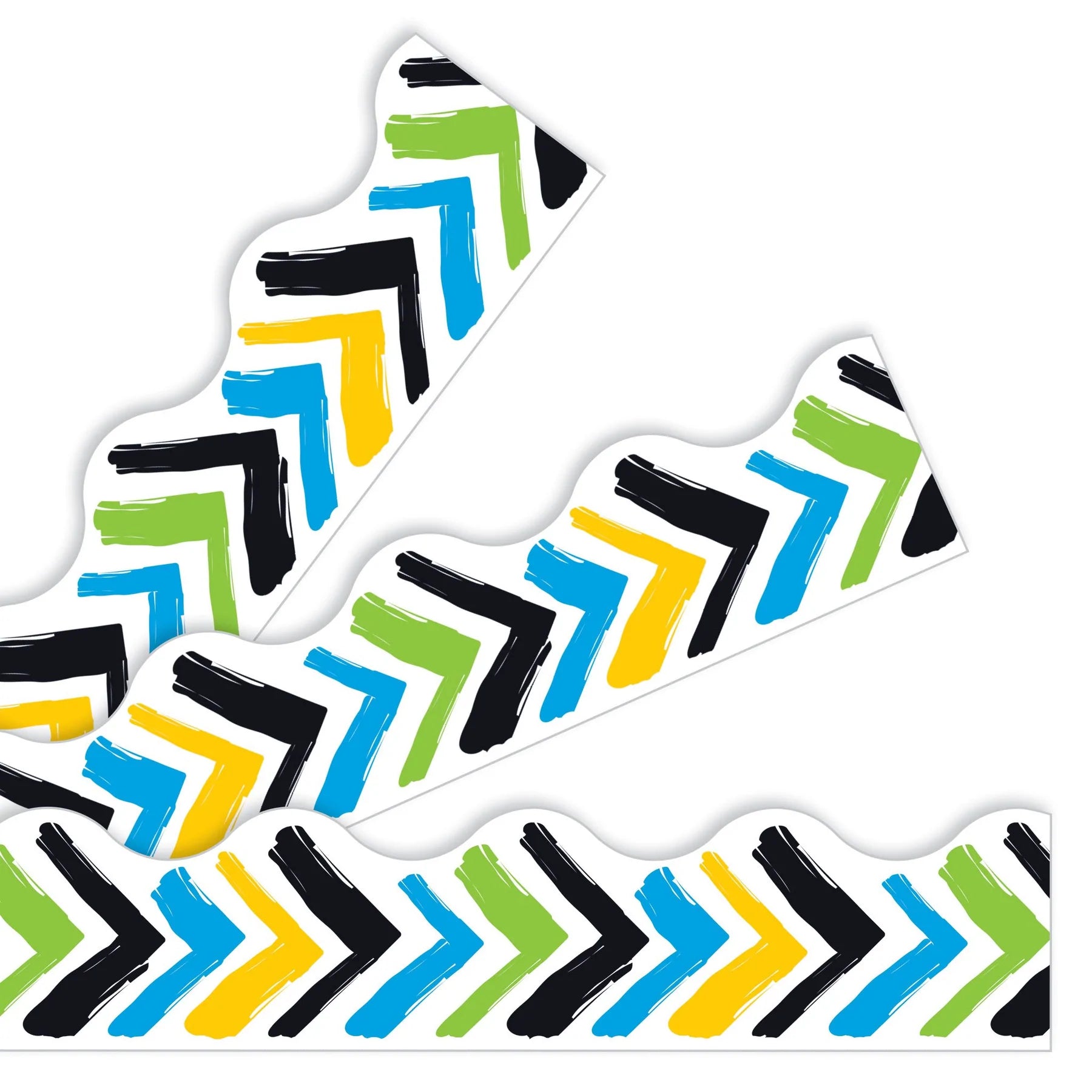 Bold Strokes Chevron Terrific Trimmers® - Premium Self-Adhesive Wall Borders for Home & Classroom Decor - Perfect for Nursery, Kids Room, and Office Spaces