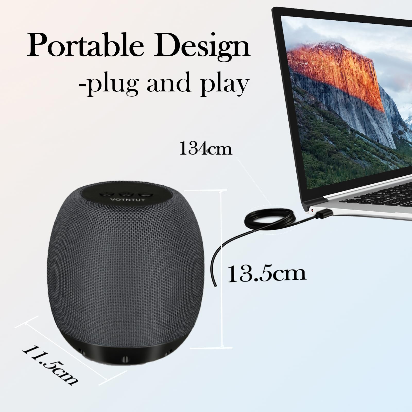 ZETIY USB-Powered PC Speakers - High-Quality Stereo Sound with Enhanced Bass & Louder Volume for Desktop & Laptop - Perfect for Gaming, Music & Home Office (Gray)