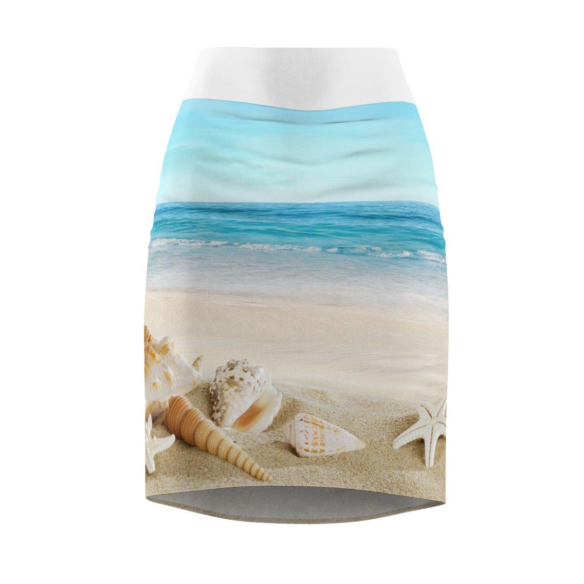 Stylish High Waist Beachy Pencil Skirt for Women - Summer Casual Office Wear & Vacation Outfit