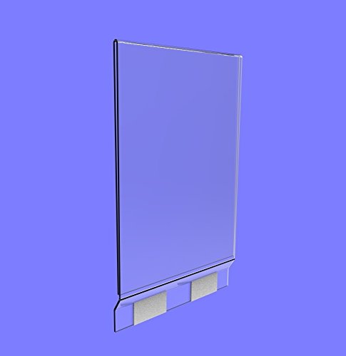 FixtureDisplays® Set of 3 Clear Acrylic Sign Holders - Detachable Frame, Header Card Holder & Ghost Display for Retail, Restaurants & Trade Shows (Model 11460-2) - Perfect for Menu Boards, Price Tags & Promotional Displays