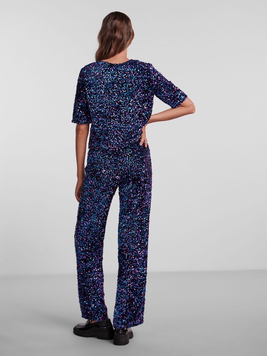 Sparkly Sequin Party Top for Women - Glamorous Multi-Color Shirt for Night Out, Club Wear, and Special Occasions
