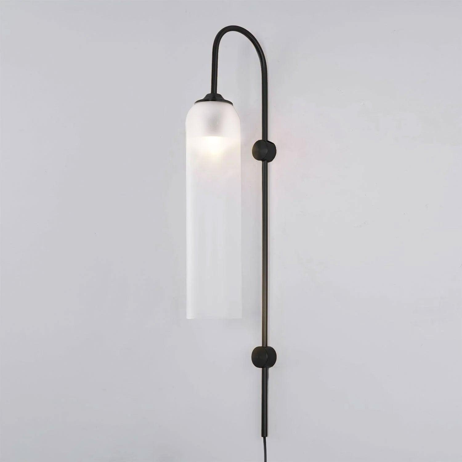 Modern Glass Plug-In Wall Sconce - Elegant Lighting Fixture for Bedroom, Living Room & Hallway Decor