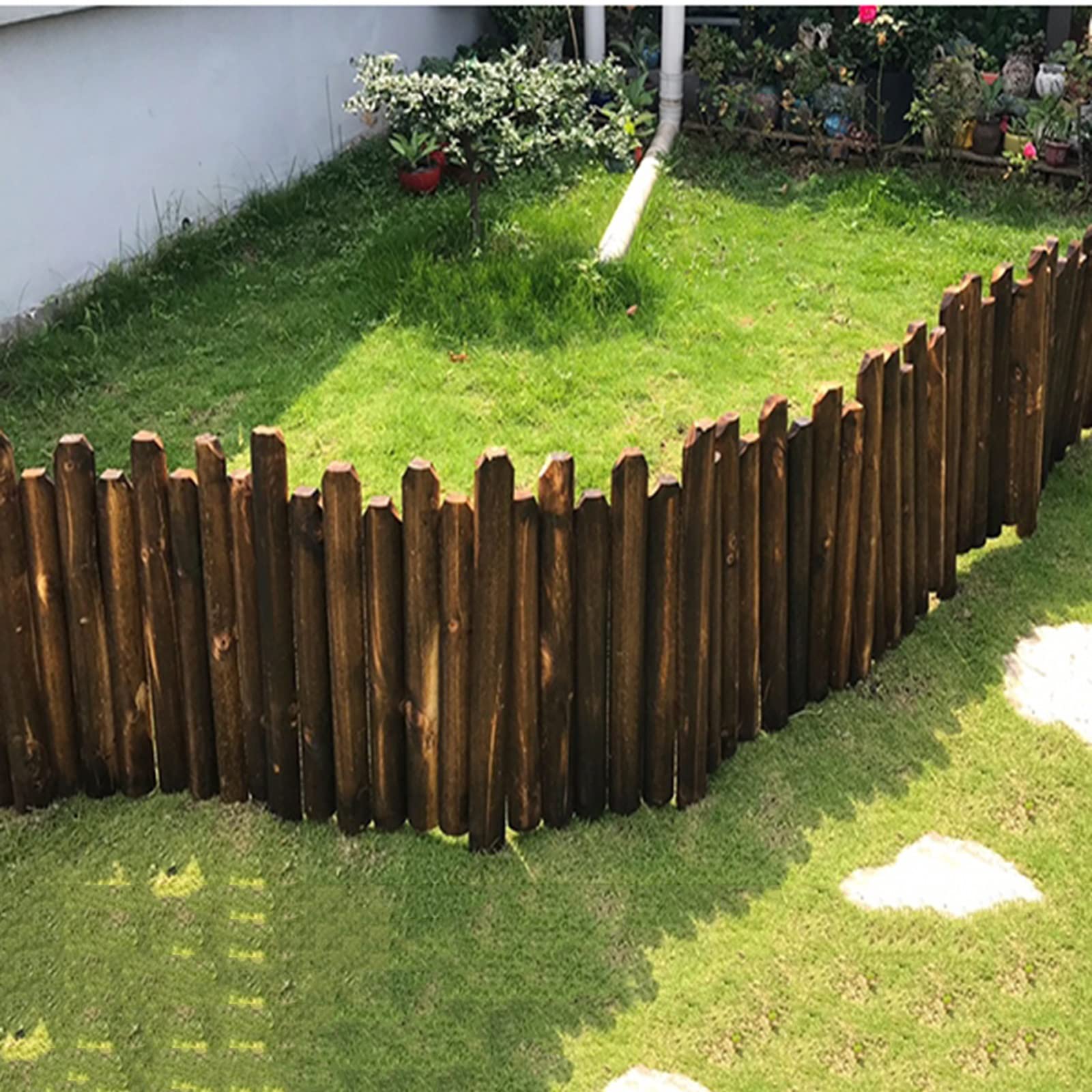 Flexible Tree Border Edging - Natural Brown Wooden Garden Fence for Lawn & Landscape - 120cm/47