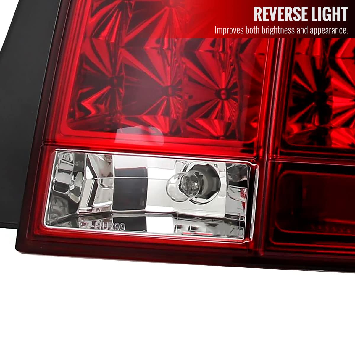 05-09 Red Clear LED Sequential Turn Signal Tail Lights & Brake Lamps - Compatible with Select Vehicle Models | Enhance Visibility & Style for Night Driving & Car Shows