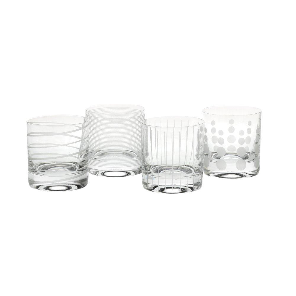 Cheers® Set of 4 Double Old Fashioned Whiskey Glasses - Heavy Base Cocktail Glasses for Bourbon, Scotch & Whiskey - Perfect for Home Bar, Parties & Gifts