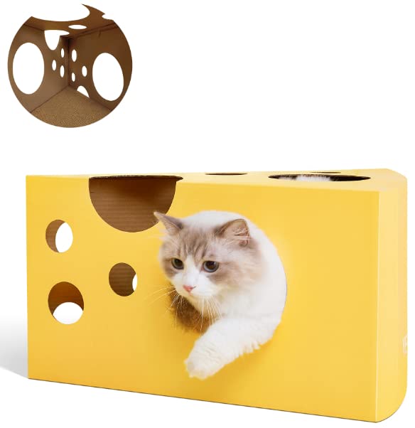 VETRESKA Cat Condo House - Multi-Level Cat Scratcher Cardboard with Scratching Pad, Cozy Cat Bed & Play Lounge - Durable Scratching Mat & Fun Toy for Indoor Cats | Perfect for Playtime, Napping & Claw Maintenance