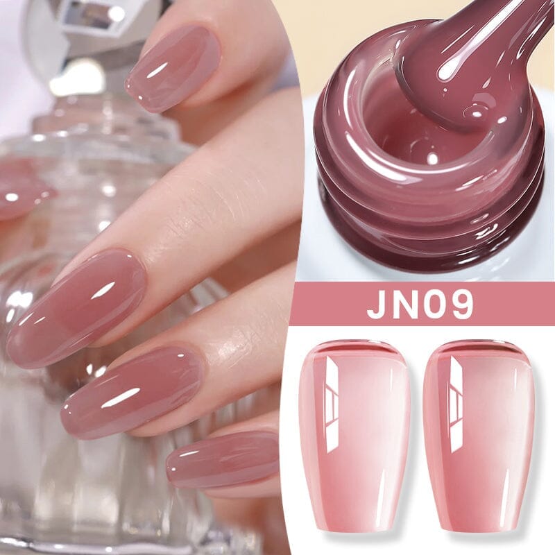 Jelly Nude Gel Polish Set - 10ml Bottles (Shades JN01-JN50) - Long Lasting Semi-Transparent Nail Polish for Manicure, Pedicure & Nail Art