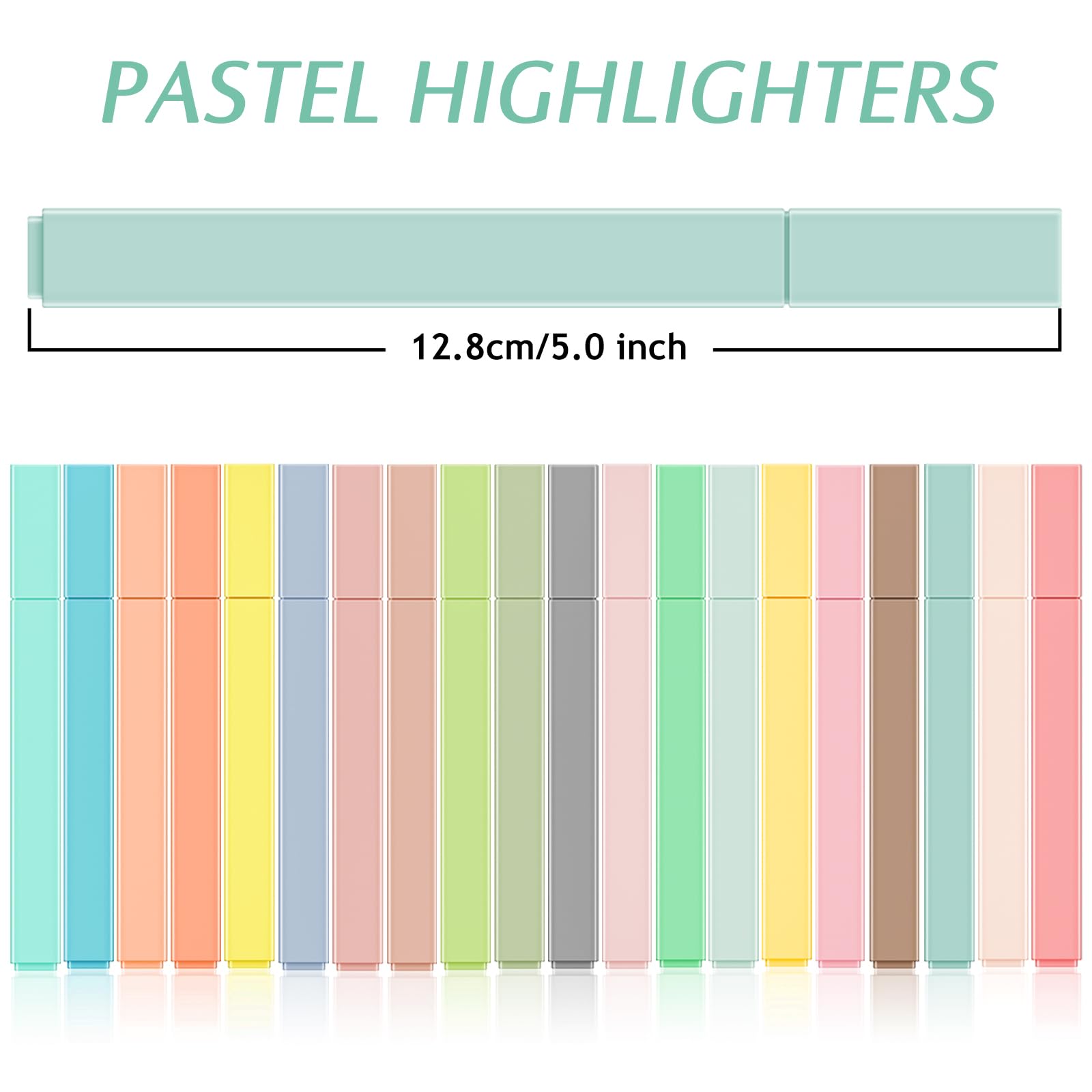 Pastel Highlighters 20 Colors - No Bleed Bible Pens for School & Study