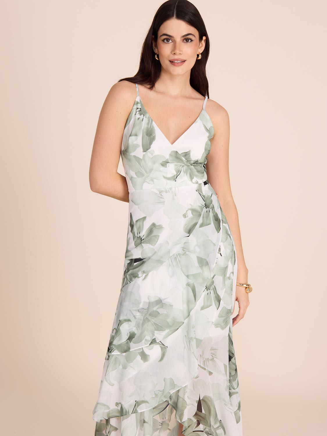 Elegant Ruffle High Low Floral Dress for Women - Summer Party, Wedding Guest, Beach Vacation Outfit