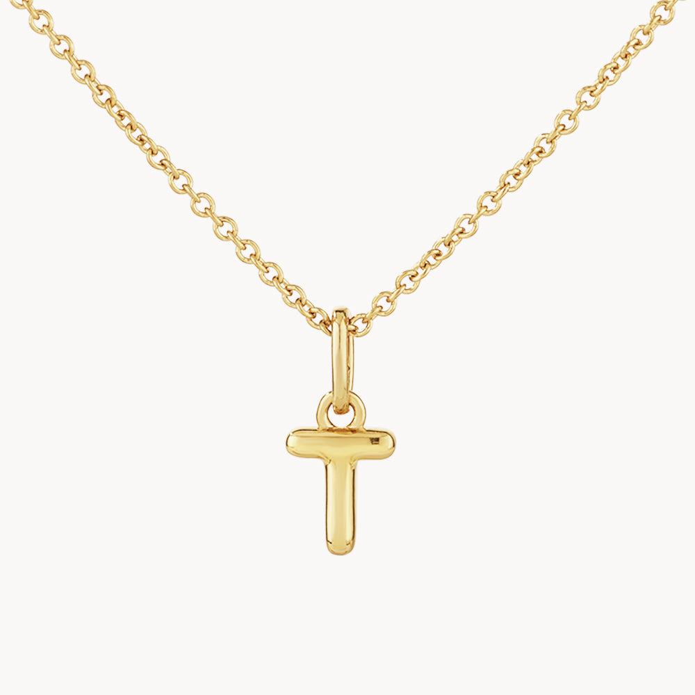 Gold Bubble Letter Necklace - Personalized Initial Pendant for Women - Perfect for Gifts, Birthdays & Everyday Wear