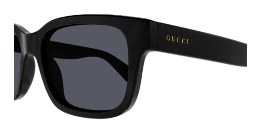 Gucci GG1583S 001 Black/Grey Square Men's Sunglasses - Polarized UV Protection for Driving, Travel & Outdoor Activities