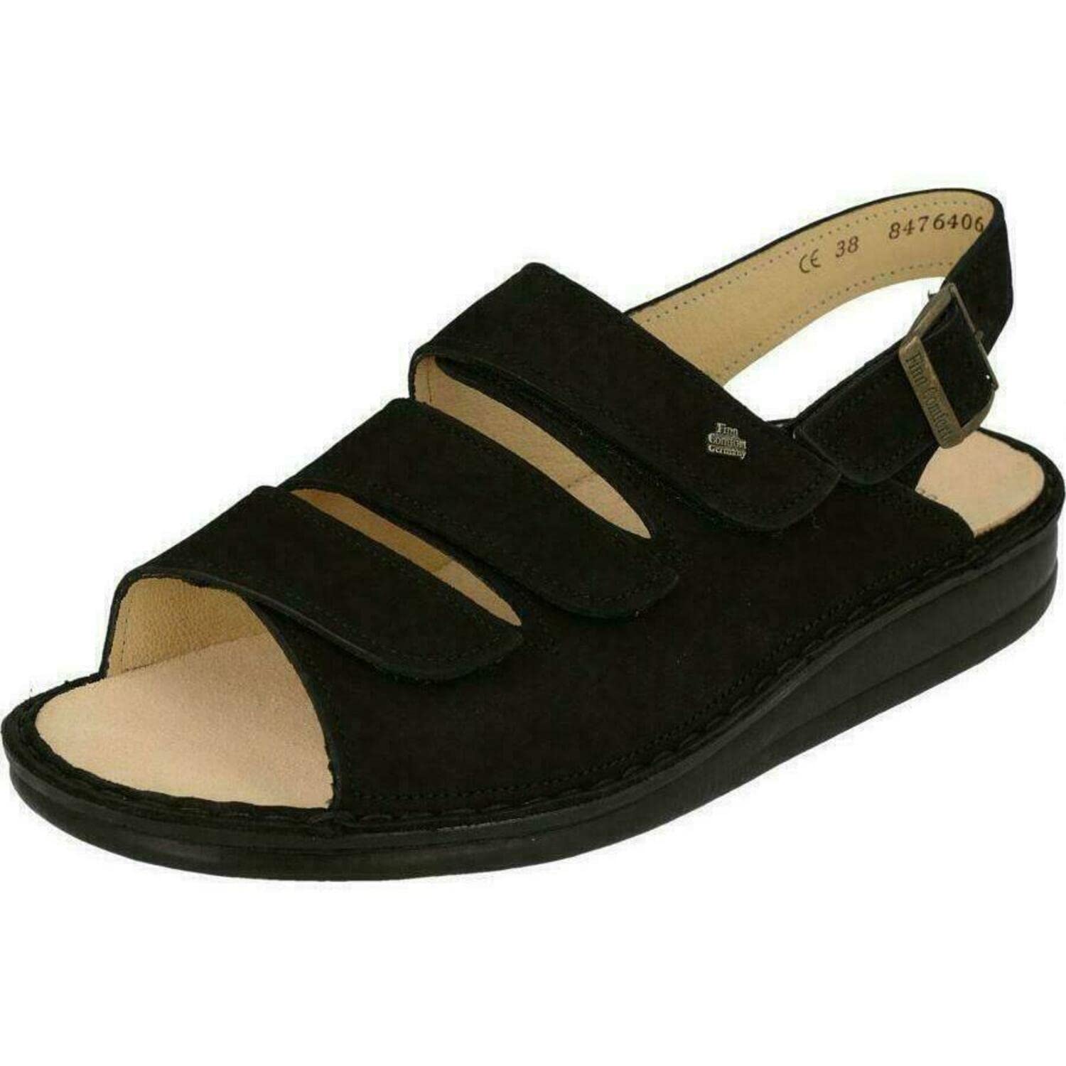 FinnComfort Finn Comfort Black Sandals for Women - Size 39 (US 10) | Premium Comfort Footwear for Walking, Travel & Everyday Wear