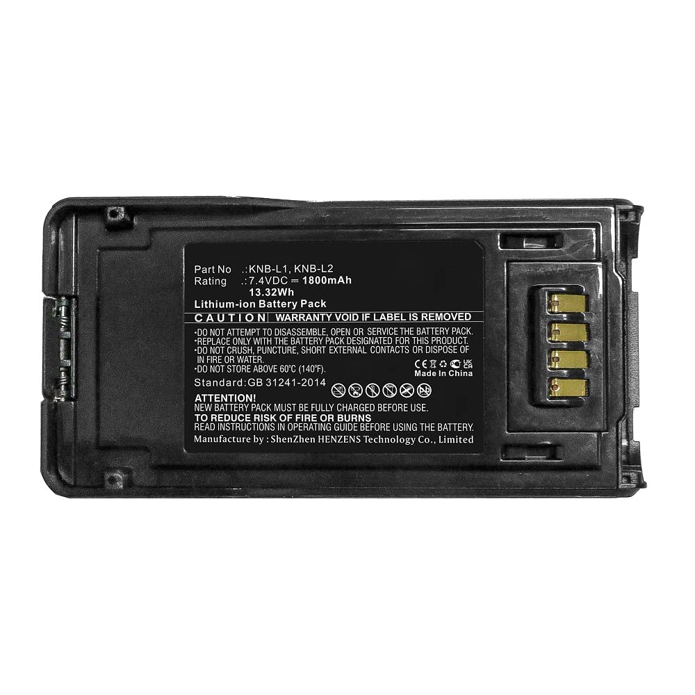 Synergy Digital 2-Way Radio Battery - 1800mAh Li-ion Replacement for Kenwood KNB-N4 & KNB-L1 | 7.4V High Capacity Walkie Talkie Battery | Perfect for Security, Construction & Outdoor Adventures