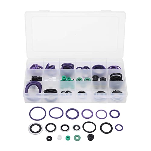 AKOZON 122-Piece Rubber O-Ring Gasket Seal Kit for Jiangling Car Air Conditioning System - Durable AC Repair Seals for Automotive HVAC Maintenance & Leak Prevention