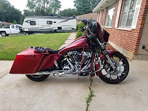 8 Inch Saddlebag Speaker Lids for Harley Touring FLH 2014-2023 - Moto Onfire Velocity Red Sunglo Hard Saddle Bags Replacement - Perfect for Road Trips & Motorcycle Upgrades