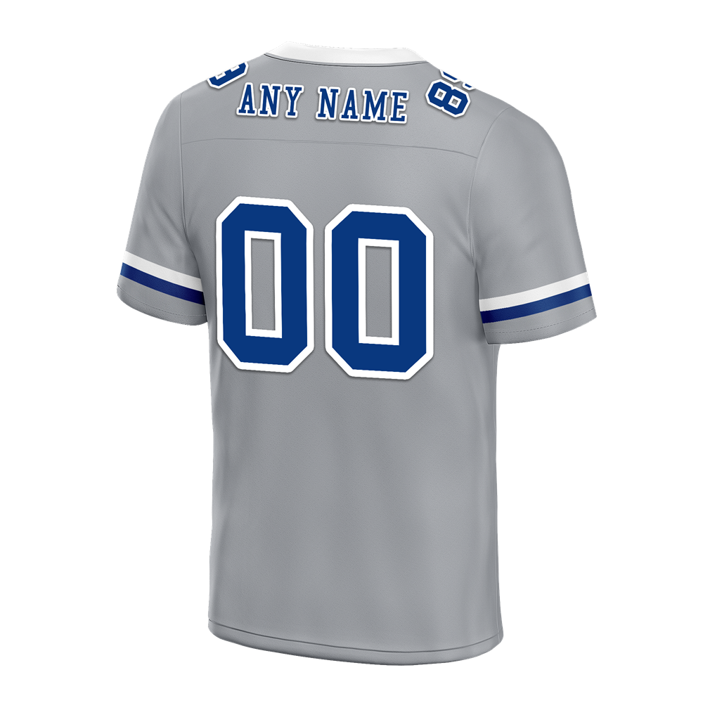 Custom Grey Classic Style Personalized Authentic Football Jersey FBJ02 - Perfect for Games, Training, and Fan Support