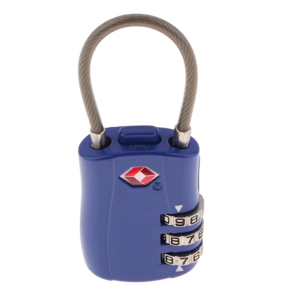 FAKEME TSA 3-Digit Combination Lock for Luggage & Suitcases - TSA002 Blue | Travel Security Padlock for Airports, Hotels & Backpacks