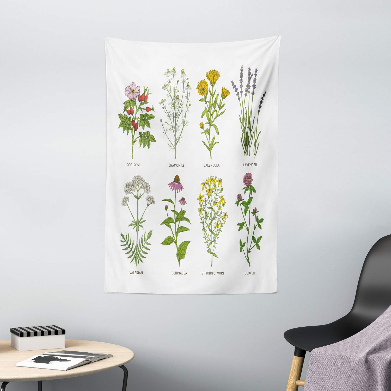 Ambesonne Herb Tapestry - Floral Wall Decor for Bedroom & Living Room