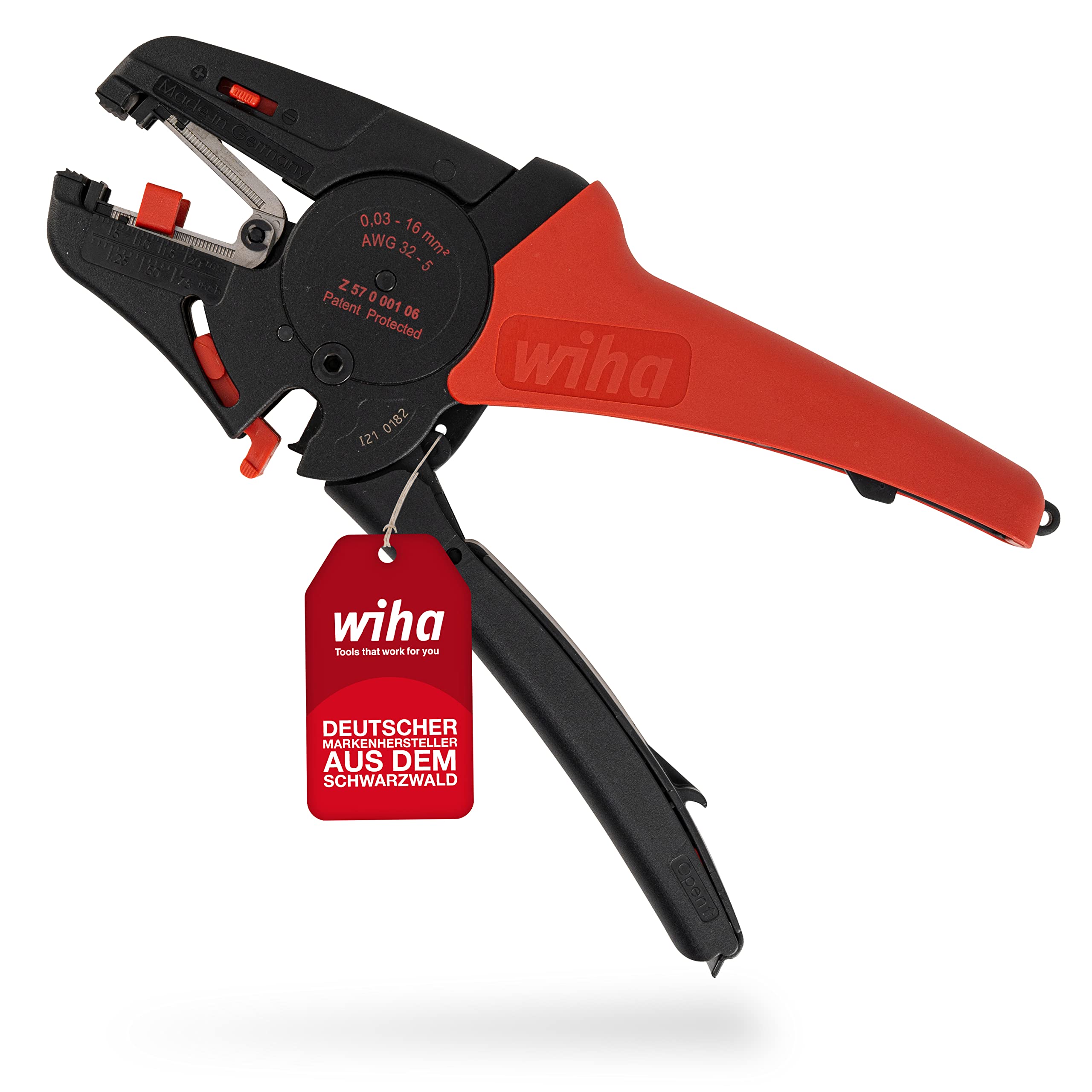 Wiha Z57000106SB Auto Wire Stripper - 16 mm Cutting Capacity, Professional Electrician Tool for Automotive & Home Wiring Projects | Perfect for DIY Repairs & Electrical Installations