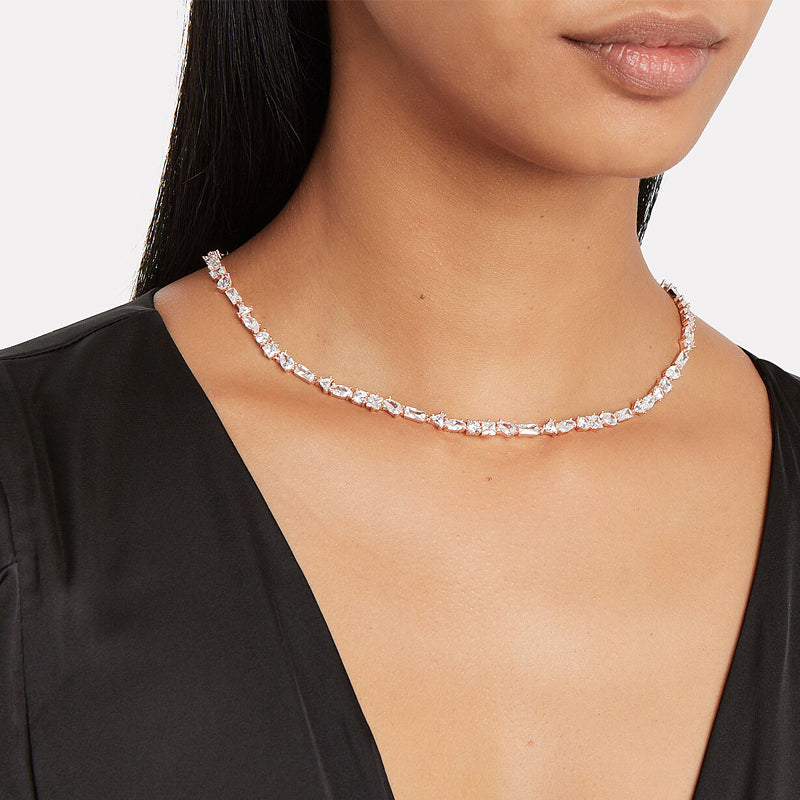 Julie Tennis Necklace - Elegant 14K Gold Plated Diamond-Cut Chain Necklace for Women | Perfect for Weddings, Parties & Everyday Wear