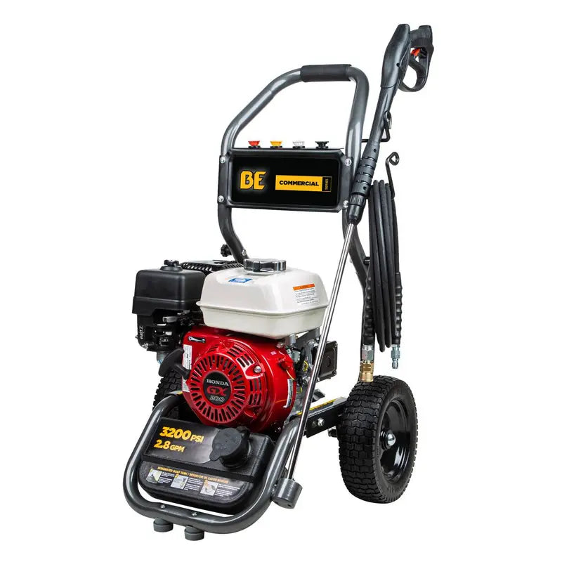 BE B3265HA 3200PSI Cold Water Gas Pressure Washer - Heavy Duty Cleaning for Driveways, Decks, Fences & Outdoor Surfaces