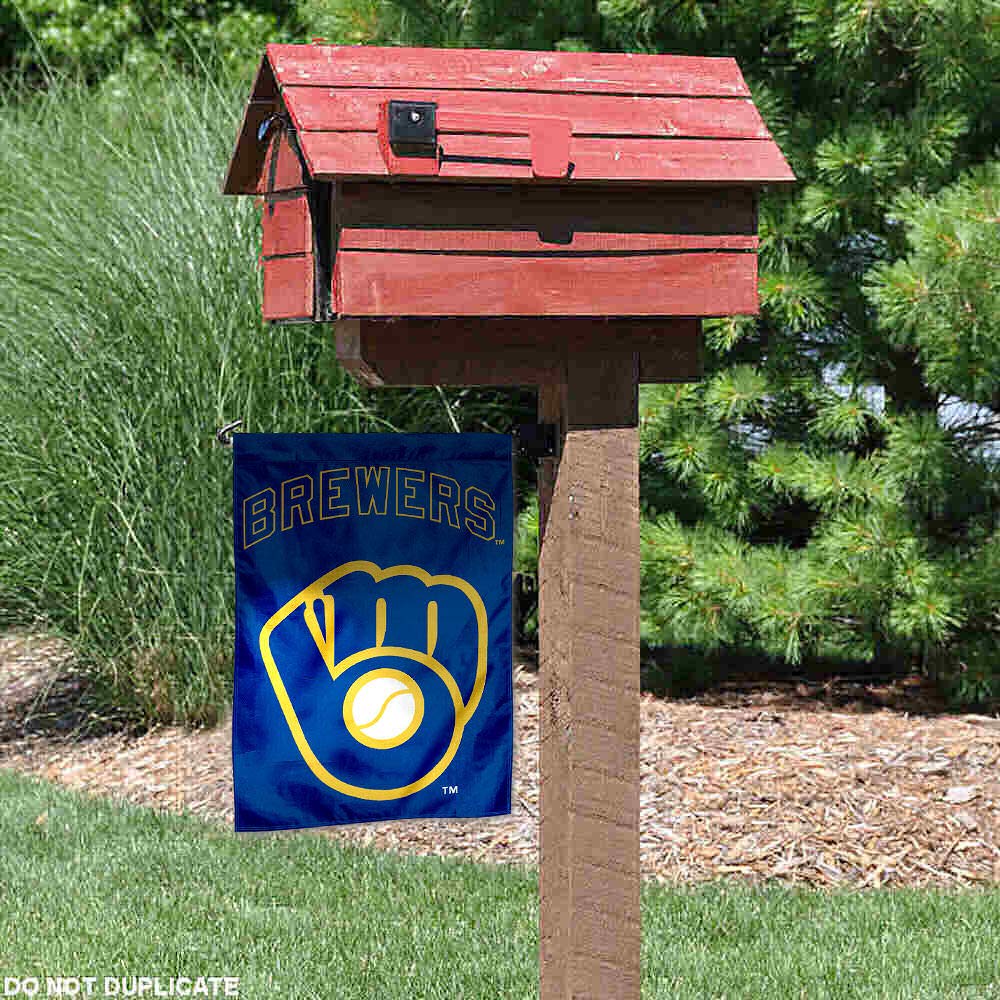 WinCraft Milwaukee Brewers Retro Throwback Glove Double-Sided Garden Flag - Perfect for Baseball Fan Yard Decor & Seasonal Home Display