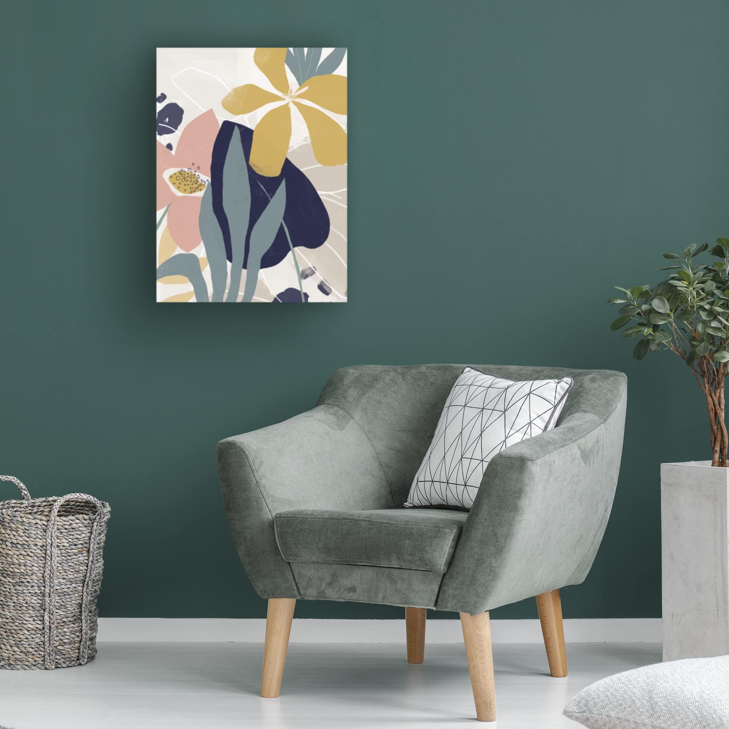 Trademark Fine Art 'Paper Garden I' Canvas Wall Art by June Erica Vess - Floral Home Decor for Living Room, Bedroom & Office