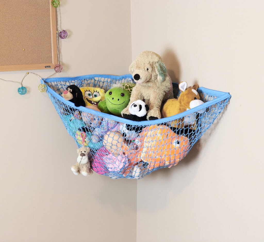 Baby Buddy Up and Away Kids Stuffed Animal Hammock Storage Organizer - Blue, 5ft Stretchable Toy Organizer for Nursery & Playroom - Perfect for Storing Plush Toys, Blankets & Baby Items (Pack of 1)