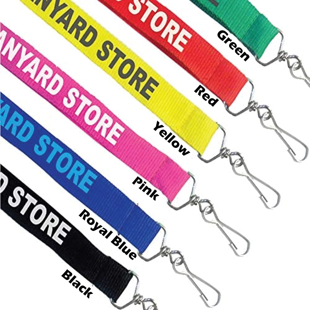 Custom Printed Lanyards USA - Heavy Duty Nylon School Lanyards with Personalized Name/Logo (Red, Bulldog Clip, 200 Pack) - Perfect for School Events, ID Badges & Corporate Promotions