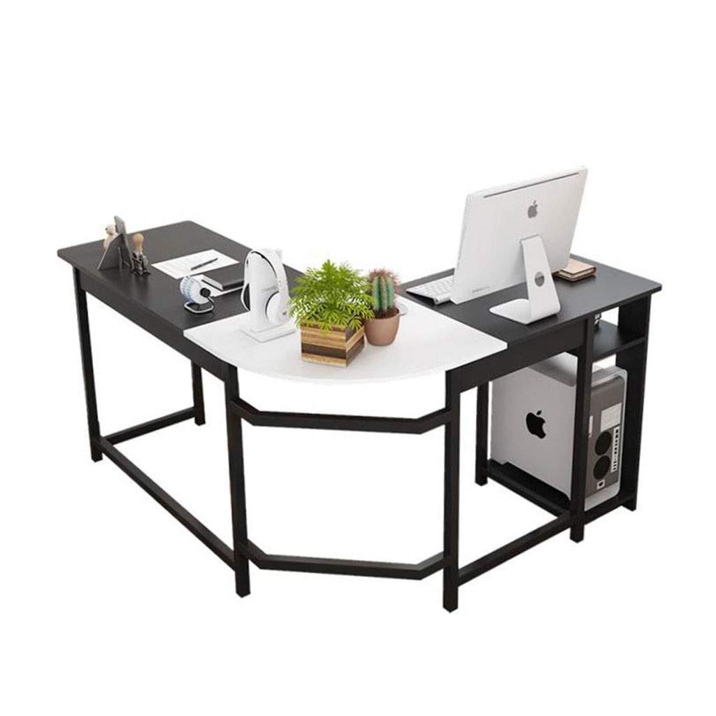 ZANZAN L-Shaped Corner Computer Desk - Black Home Office Desk with Folding Design, Multi-Person Workstation for Study & Writing | Perfect for Small Spaces & Home Offices