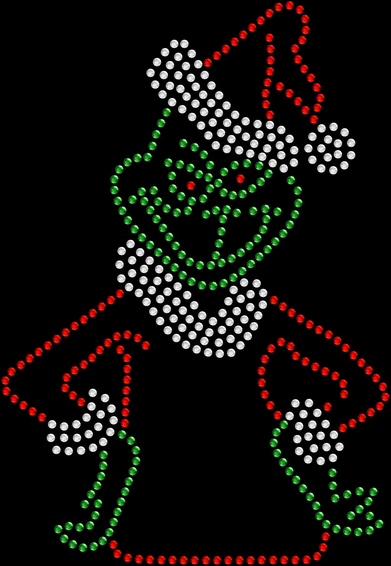 Sparkly Rhinestone Iron-On Transfer for DIY Christmas Grinch T-Shirts & Apparel – Perfect for Holiday Parties, Gifts & Festive Decorations