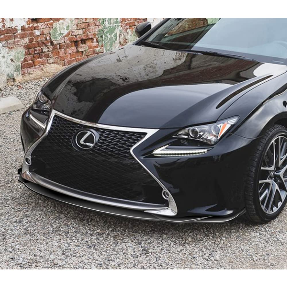 Q1-TECH 9-Piece Front Bumper Lip & Side Skirt Extensions Diffuser Kit for 2015-2018 Lexus RC300/RC350 - ABS Black Painted Front Lip Spoiler & Chin Splitter - Perfect for Car Enthusiasts & Street Racing Upgrades