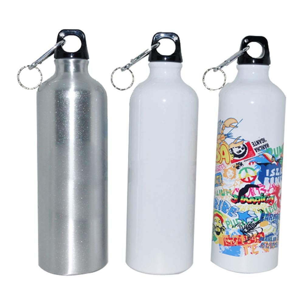 60pcs 750ml Silver Aluminum Sublimation Water Bottles - Blank Sports Drink Bottles for Custom Printing, Gym, Hiking & Outdoor Activities