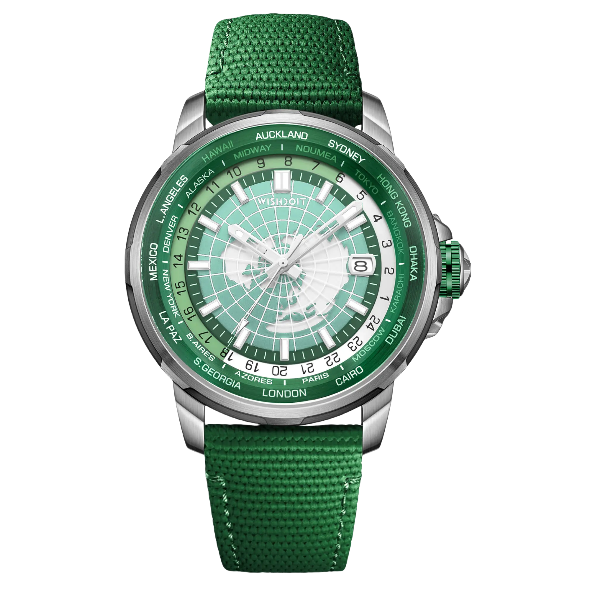 ETERNAL EARTH Automatic Self-Winding GMT Dual Time Zone Men's Watch - Perfect for Business Travel & International Timekeeping