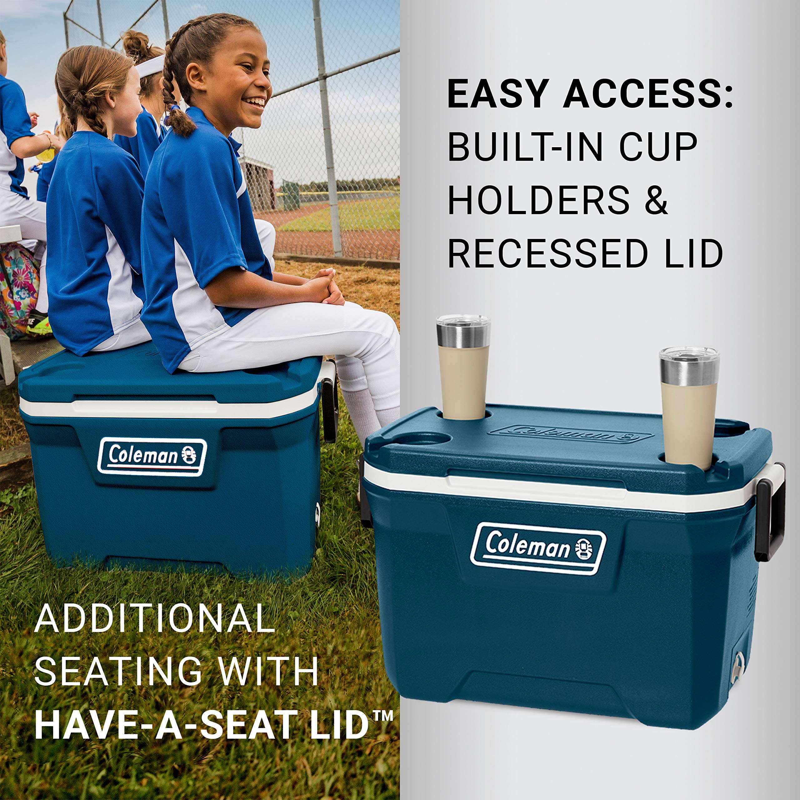 Coleman Classic Series 150-Quart Insulated Portable Cooler - Leak-Proof Outdoor Hard Cooler Keeps Ice for 5 Days | Perfect for Camping, Beach Trips, Tailgating & Outdoor Adventures