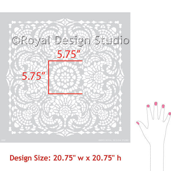Esperanza Lace Tile Stencil - DIY Ceramic & Mosaic Tile Decoration Kit for Home Renovation - Perfect for Bathroom, Kitchen Backsplash, and Floor Tile Designs
