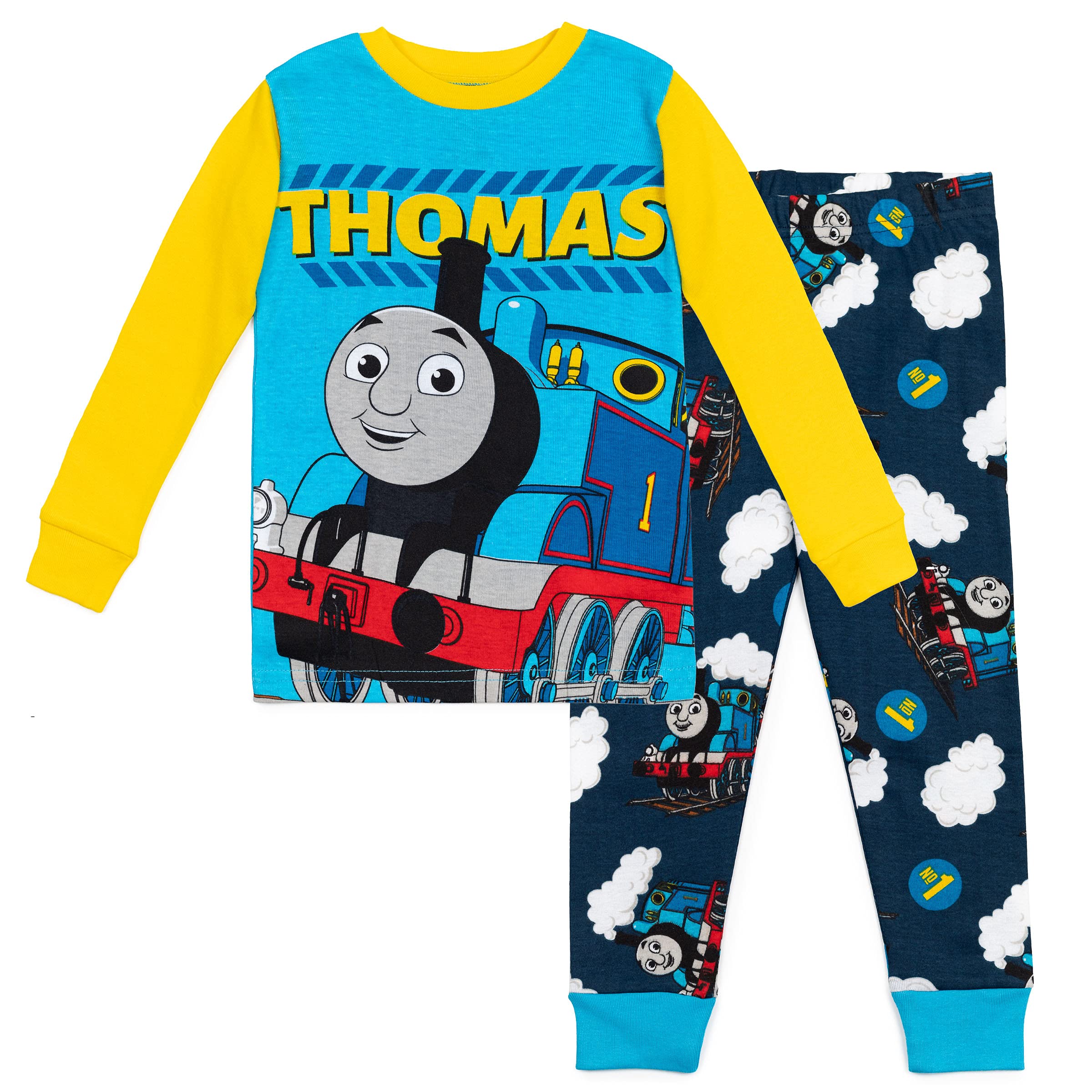 Thomas & Friends Tank Engine Toddler Boys Pajama Set - 2-Piece Cotton PJS for Kids Sleepwear & Playtime | Perfect for Bedtime, Lounging & Train-Themed Parties
