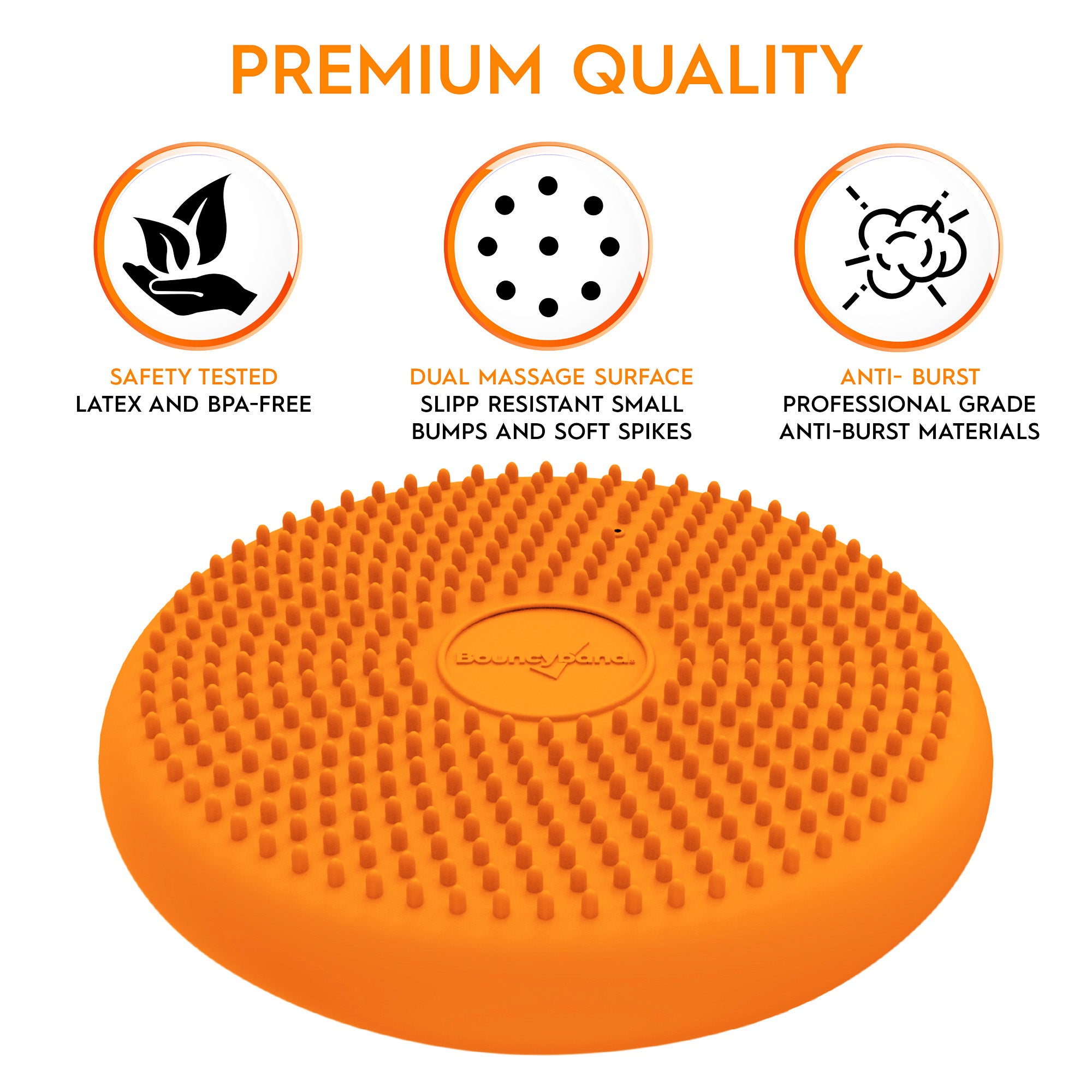 Bouncyband Little Wiggle Seat Sensory Cushion for Kids - Vibrant Orange Stability Disc - Improve Focus & Movement for Classroom, Home & Therapy Use