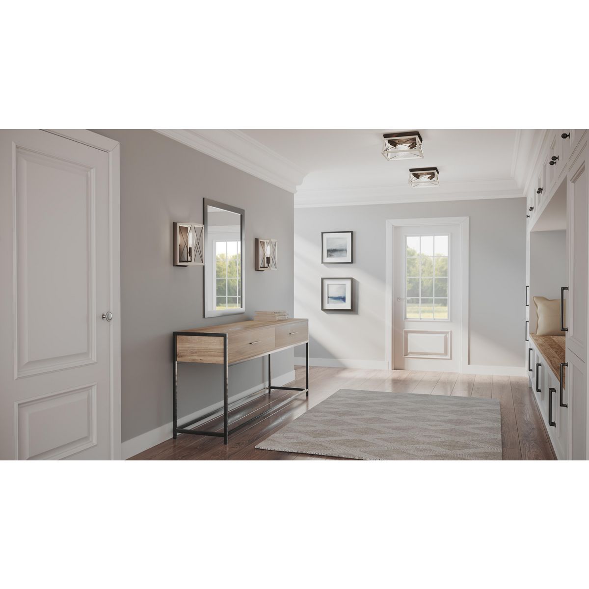 Briarwood Collection Two Light Flush Mount Ceiling Light Fixture - Modern LED Lighting for Bedroom, Hallway & Kitchen